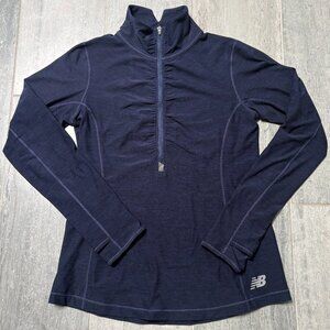 New Balance In-Transit Half Zip NB Dry Running Athletic Top Navy Size Medium